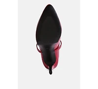 pixie dust patent faux leather cross strap pumps