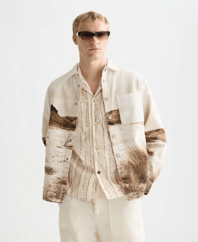 Scotch & Soda Men's Scenery Long-Sleeve Overshirt