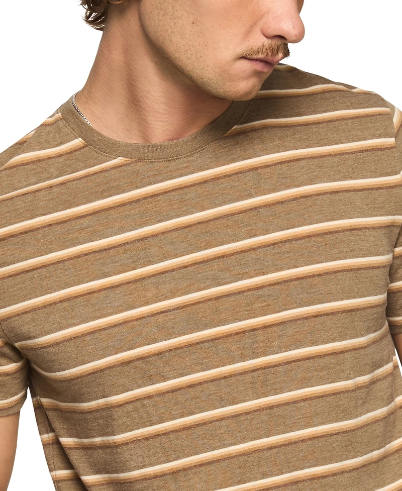 Lucky Brand Men's Venice Burnout Stripe Crew Neck T-Shirt