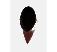 London Rag Hatter Pointed Toe Faux Leather Boots Women