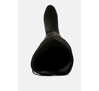 Rumple Velvet Over The Knee Clear Heel Boots