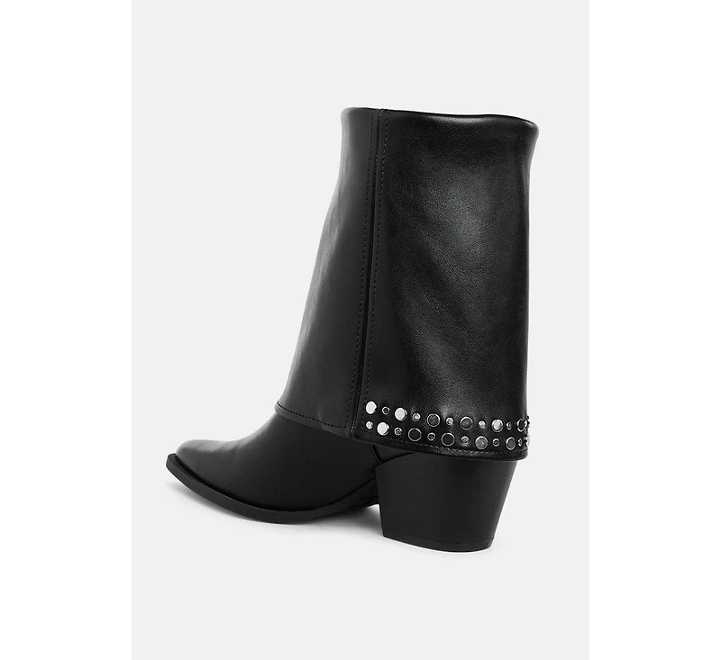 Mariachi Stud Embellished Foldover Boots