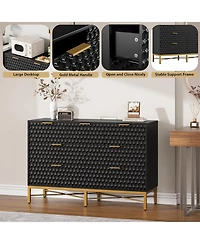 gaomon Modern 7 Drawer Dresser for Bedroom, Chest of Drawers Closet with Deep and Wide Top, Long Wooden Living Room, Hallway