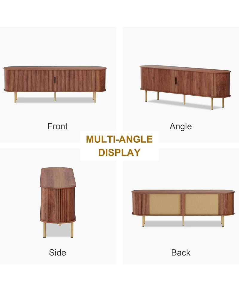 gaomon Tv Stand, Modern Console Table with Storage Compartment and Sliding Door