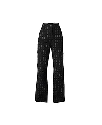 Ivonne Women's Textured Wide-Leg Jeans