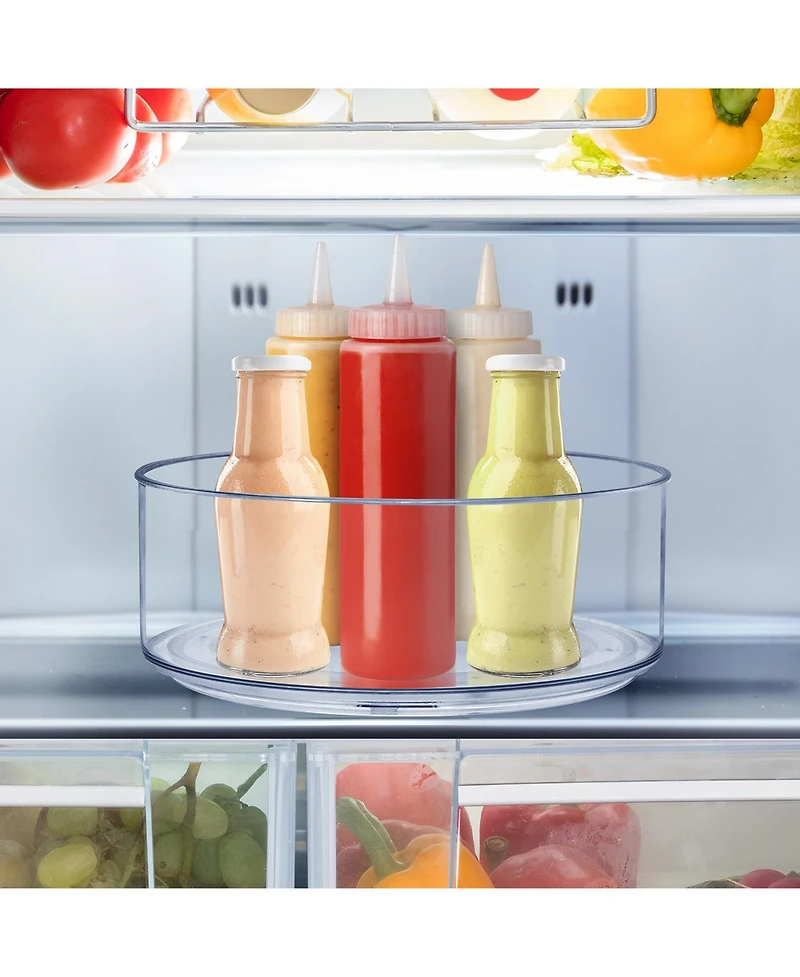 Sorbus 2 Pack Clear Lazy Susan Bins - Versatile for Pantry, Fridge, and Bathroom Storage