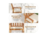 Slickblue 2-Piece Acacia Wood Patio Dining Chairs for Outdoor Use