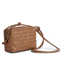 Furniq Uk Women's Tan Woven Leather Crossbody Bag