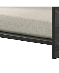 Aostirmotor 47" Pet Bed Sofa with Storage, Ash Gray Modern Dog Bed & Cat Couch, Plush Cushion & Side Compartment