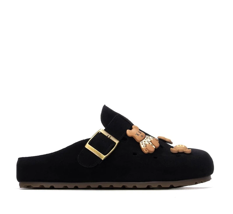 Xti Women's Suede Clogs With Teddy Bear Charms