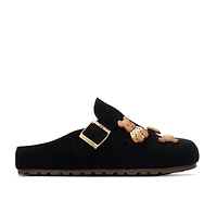 Xti Women's Suede Clogs With Teddy Bear Charms