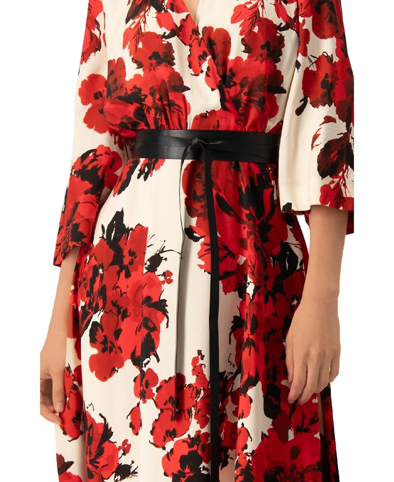Ivonne Women's Floral Maxi Wrap Dress with Belt