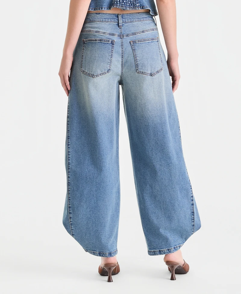 Bar Iii Women's High Rise Barrel-Leg Jeans, Macy's Exclusive