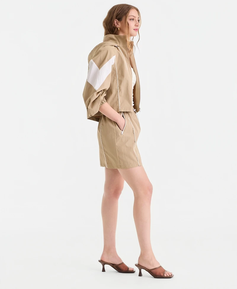 Bar Iii Women's Nylon Track Mini Skirt, Macy's Exclusive