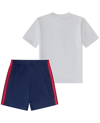 adidas Baby Boys' Graphic T-Shirt and 3-Stripes Shorts, 2-Piece Set