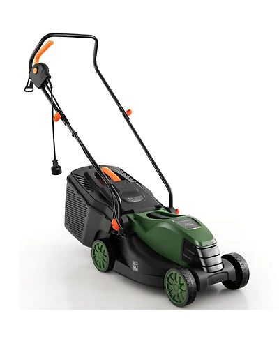 Costway Electric Corded Lawn Mower 12-amp 14-Inch Walk-Behind Lawnmower with Collection Box