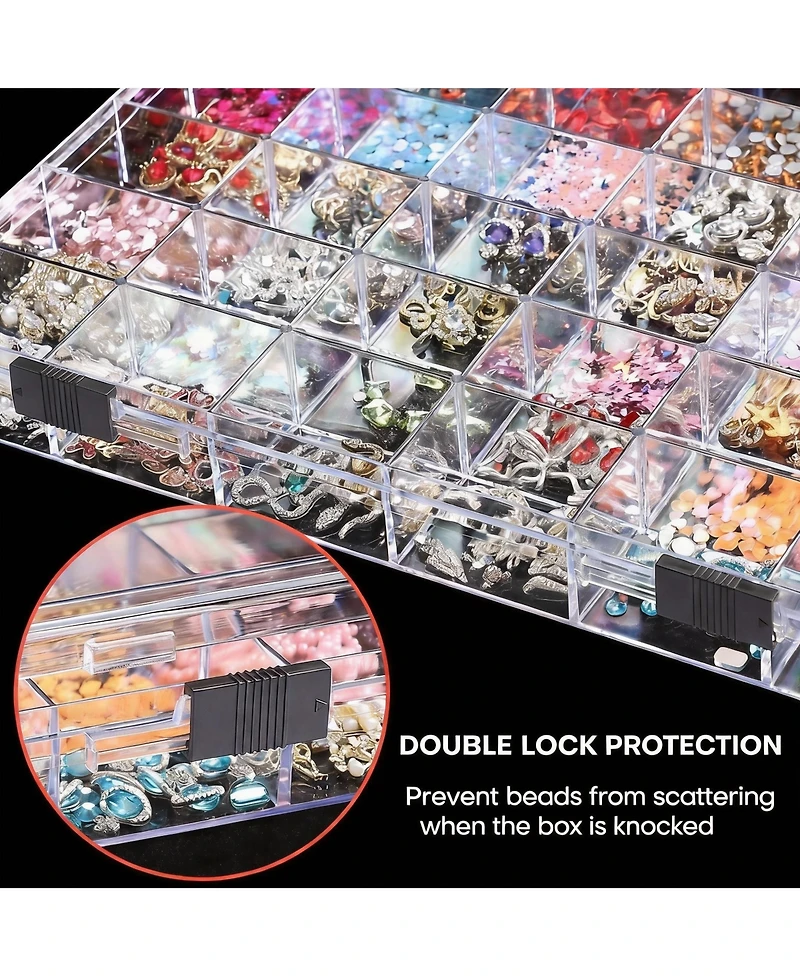 Yigii 36-Grid Clear Acrylic Jewelry Organizer for Small Items