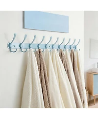 Yigii Heavy Duty 38" Blue Coat Rack with 10 Tri-hooks for Mudroom