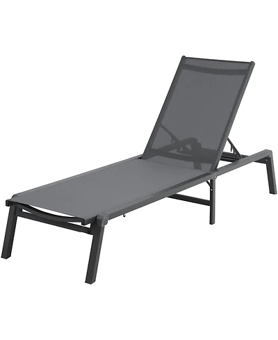 Slickblue Folding Aluminum Patio Chaise Lounge Chair for Pool and Beach