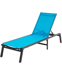 Slickblue Folding Aluminum Patio Chaise Lounge Chair for Pool and Beach