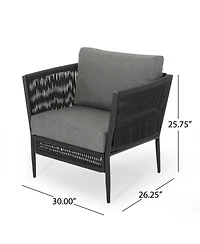 Flynama Outdoor Hanford Club Chair Dazzling Textures Exquisite Design Premium Patio Seating for Garden Backyard