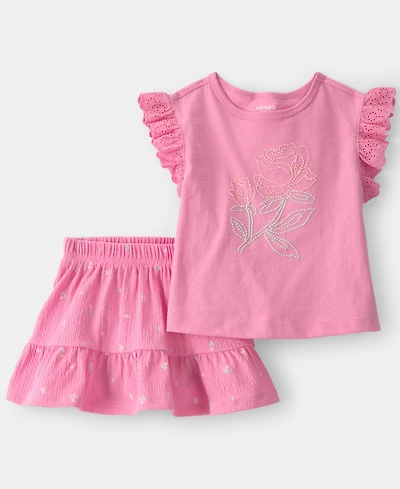 Carter's Baby Girls' Floral Top & Skort, 2-Piece Set