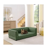 Zeus & Ruta Oversized Pet Sofa for Medium/Large Dogs, Olive Green, 56.5"26"17"