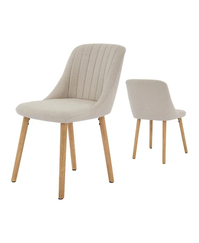 gaomon Set of 2 Modern High Back Dining and Accent Chairs, Wood Legs Seating for Kitchen Living Room