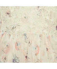 Pre-Owned Zimmermann Women's White Floral Print Broderie Anglaise Tiered Halliday Gown