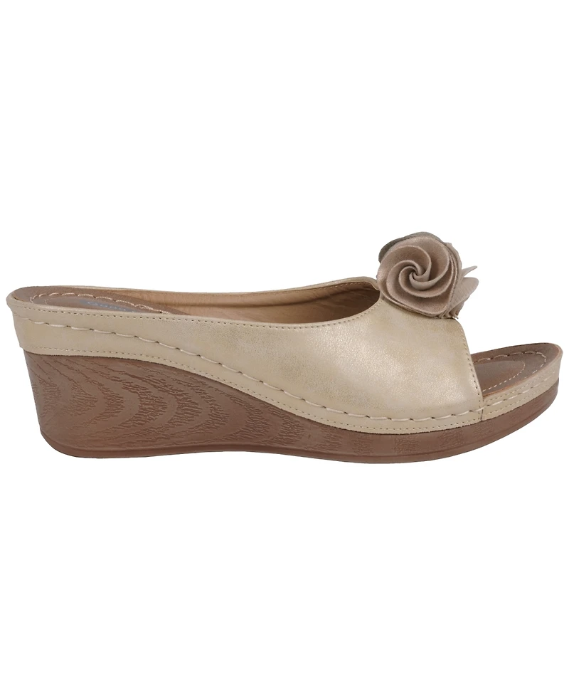 Gc Shoes Women's Sydney Rosette Wedge Sandals