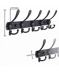 Yigii Heavy Duty Stainless Steel 5-Tri Hook Wall Rack for Hats, Coats, Towels, Silver