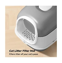 Aostirmotor Modern Enclosed Cat Litter Box in Grey