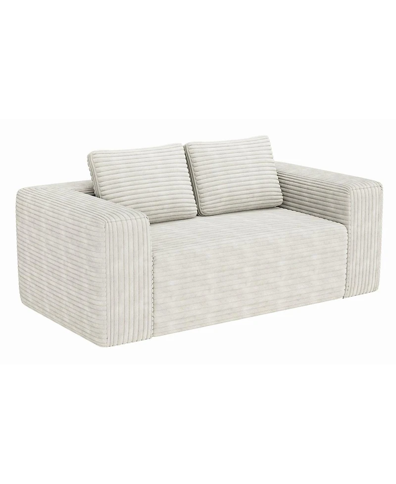 Streamdale Furniture Sofa in a Box Memory Foam 2-Seater Corduroy Couch, Easy Transport