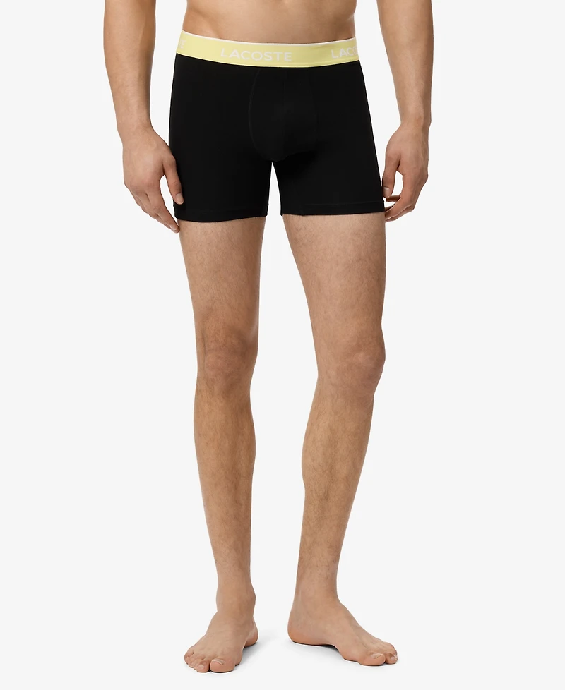 Lacoste Men's 3-Pack Regular Fit Logo Waistband Boxer Briefs