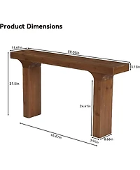 Tribesigns Solid Wood Console Table, 59" Long Rectangular Sofa Table Behind The Couch, Farmhouse Entryway Table