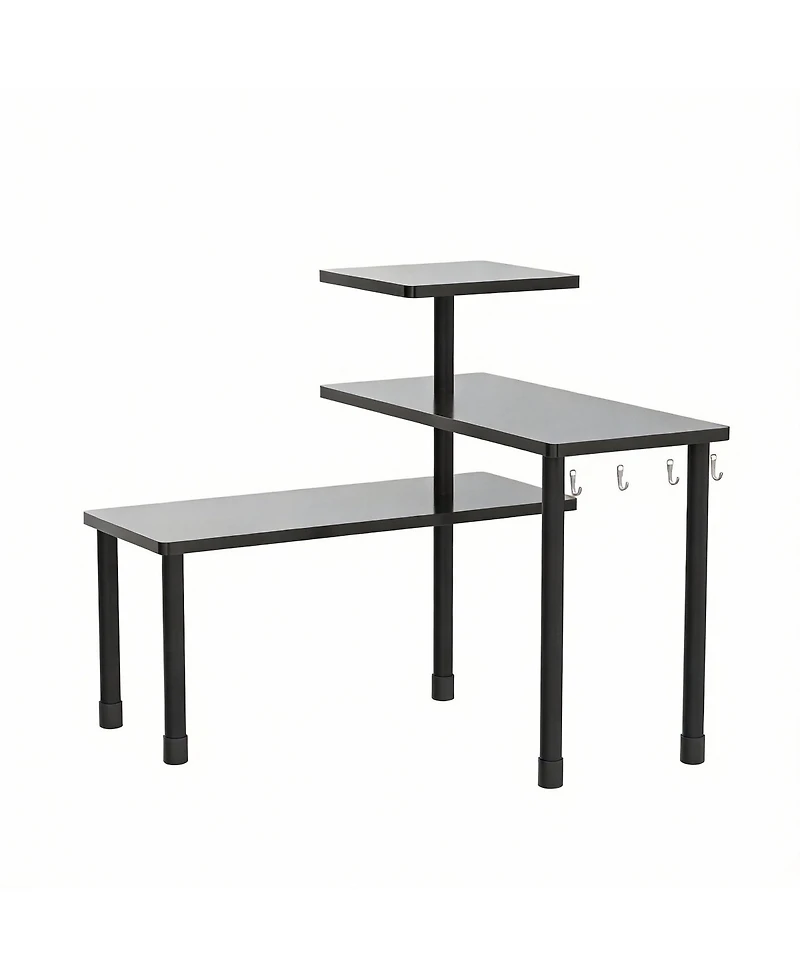 Yigii Adjustable 3-Tier White Bathroom Organizer for Makeup and Vanity