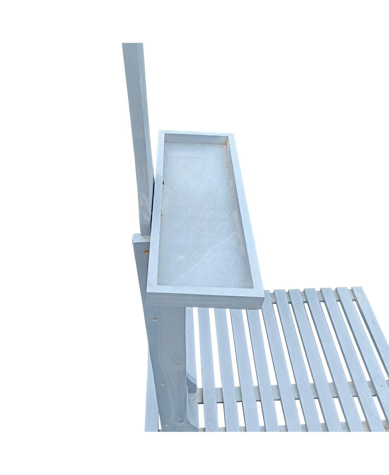 flynama Wooden Outdoor Garden Pool Shower with Chassis Board Weather Resistant Fir Wood Shower for Patio Terrace Backyard Camping