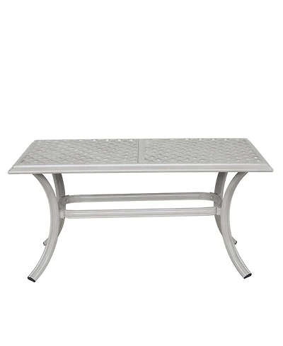 Mondawe 22x42 Inch Modern Cast Aluminum Outdoor Patio Rectangular Coffee Table