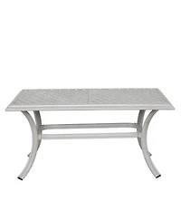 Mondawe 22x42 Inch Modern Cast Aluminum Outdoor Patio Rectangular Coffee Table