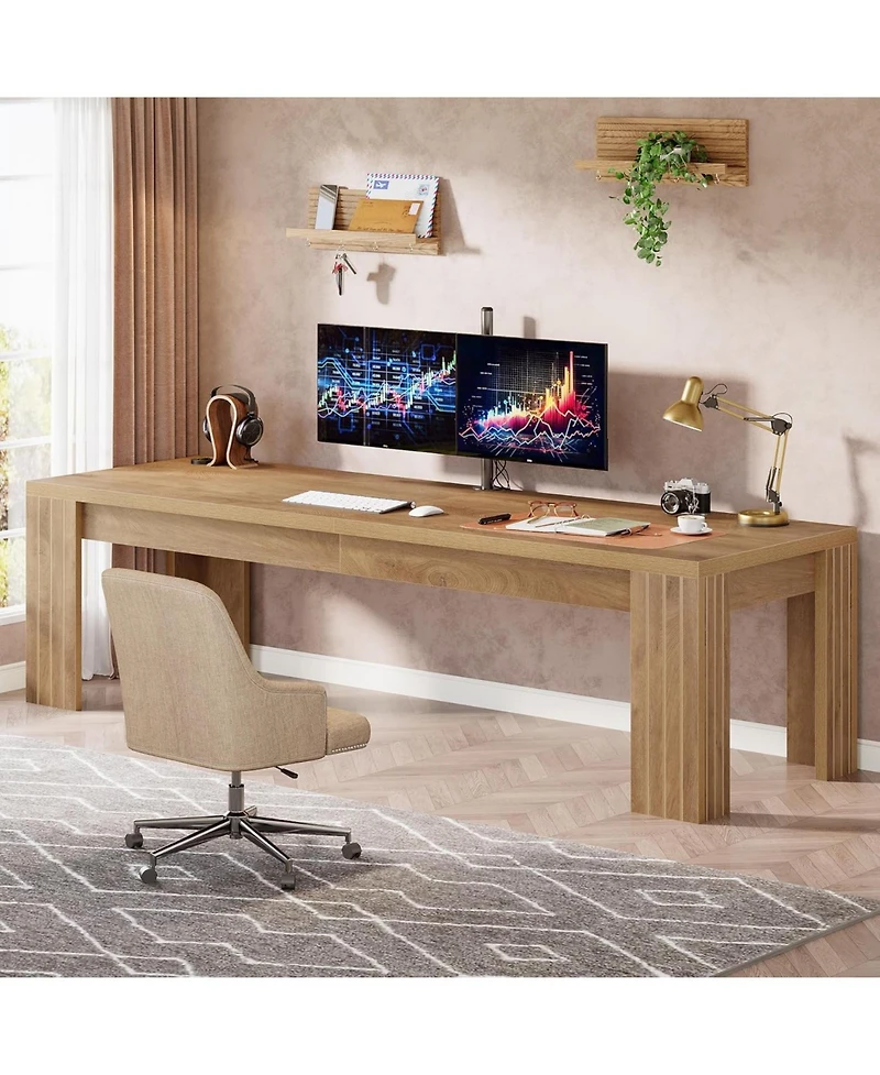 Tribesigns 78.7-Inch Extra Long Computer Desk, Two Person Double Gaming Desk for 2 People, Workstaion