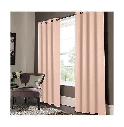Olivia Gray Lynx Matte Embossed Blackout Grommet Panel - 52x84", Blush