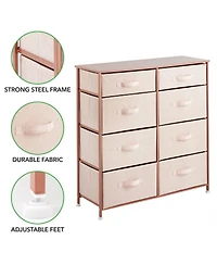 mDesign Tall Storage Dresser Furniture, 8 Slim Fabric Drawers
