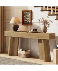 Tribesigns 70.9-Inch Long Console Table, Farmhouse Narrow Entryway Table Behind the Couch