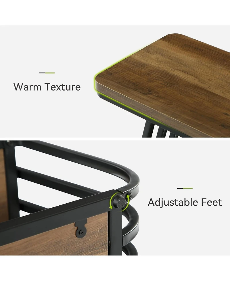 Tribesigns End Table for Living Room, 3-Tier Side Table for Small Spaces, Industrial Narrow Side Table with Storage Shelf