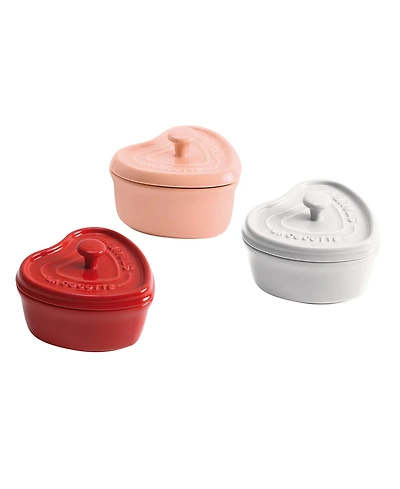 Staub Stoneware 3-Pc. Mini Heart Cocotte Set