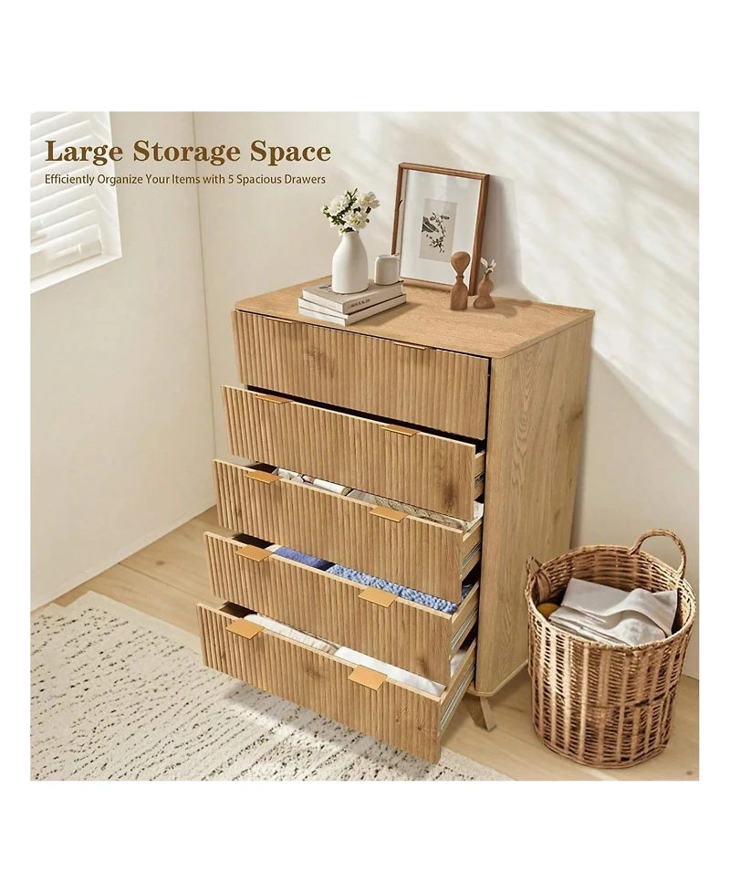 gaomon Tall 5-Drawer Wood Dresser