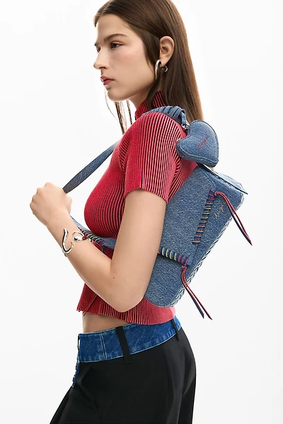 Desigual Women's Medium denim heart bag