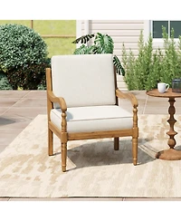 Mondawe Outdoor Patio Seating Chair with Cushions, Wooden Club Chairs