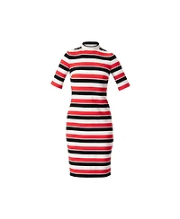 Ivonne Women's Striped Fitted Midi Dress