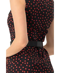 Ivonne Women's Sleeveless Polka Dot Shift Dress